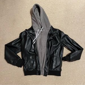 Vintage Havana Leather/Sweatshirt jacket